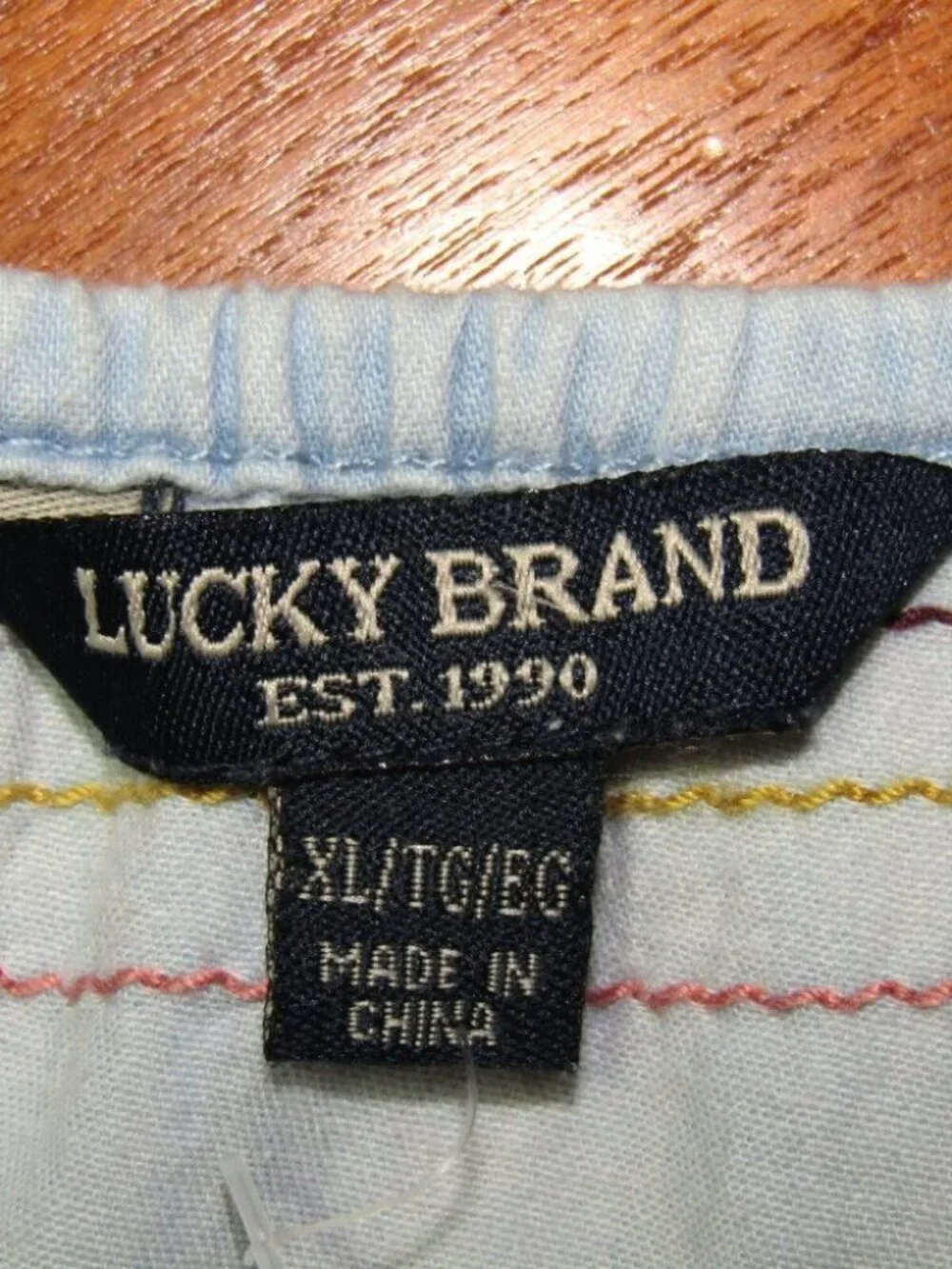 Lucky Brand Blue Chambray Embroidered Shift Dress Girls Size XL Southwestern